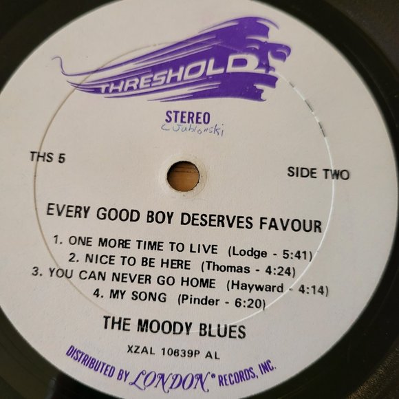 THE MOODY BLUES Every Good Boy Deserves Favour LP 1971 Threshold THS 5 Rock LP5 - Picture 7 of 12